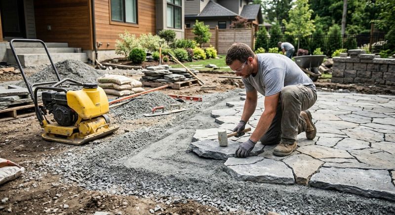 Limestone Pavers Installation in Boston, MA